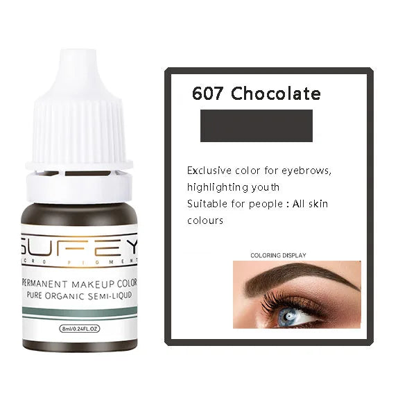 Microblading Pigment 8ml - Professional Permanent Makeup Brow Ink Permanent Makeup Machines 607 chocalate Tidesmit