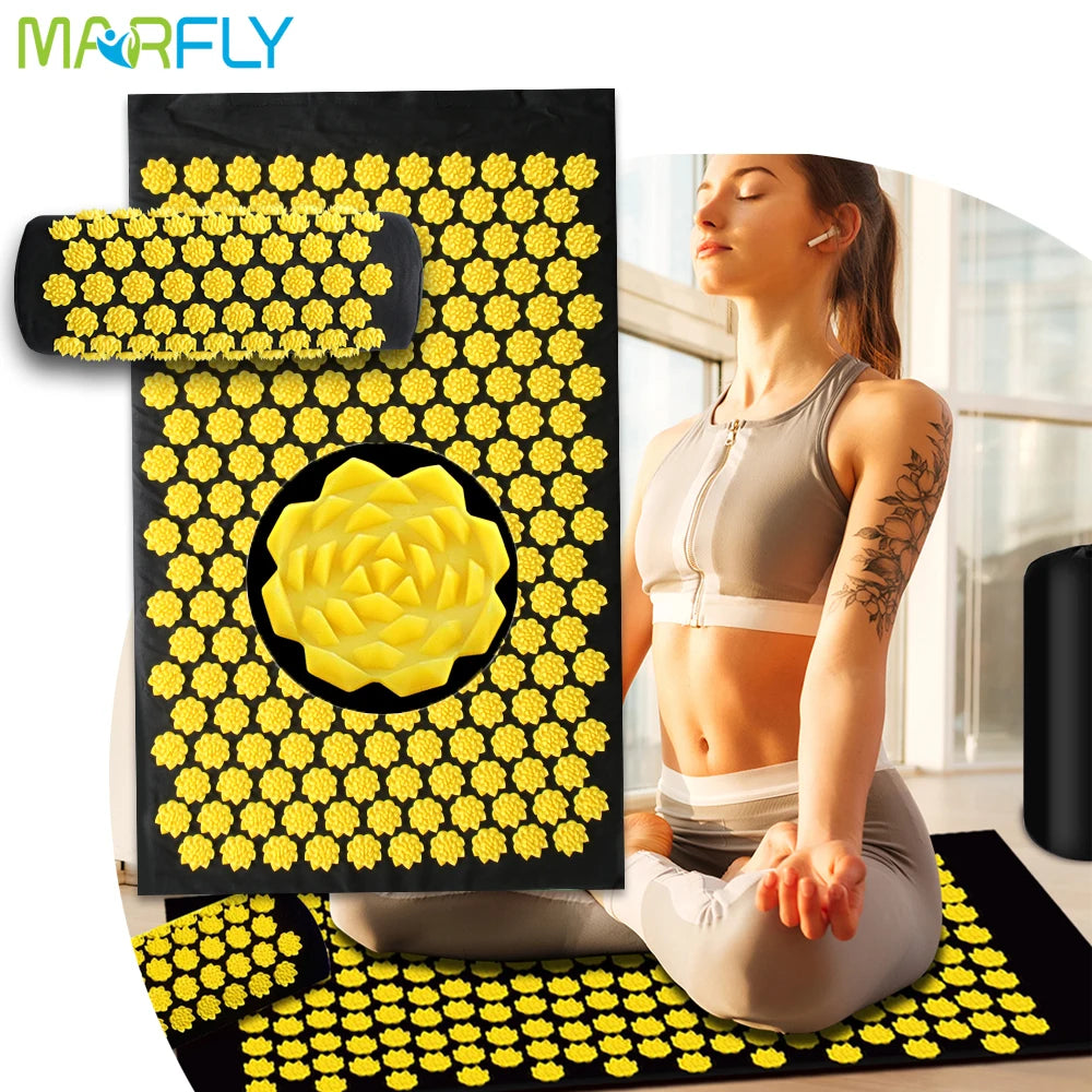 Acupressure Massage Mat for Back Relief – Lotus Spike Cushion Set Back Massage Instrument Tidesmit