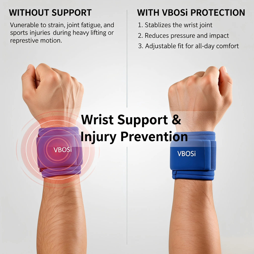 VBOSI Adjustable Wrist Support Brace Neoprene Compression Wristband for Sports Fitness Weightlifting Basketball Pain Relief Wris