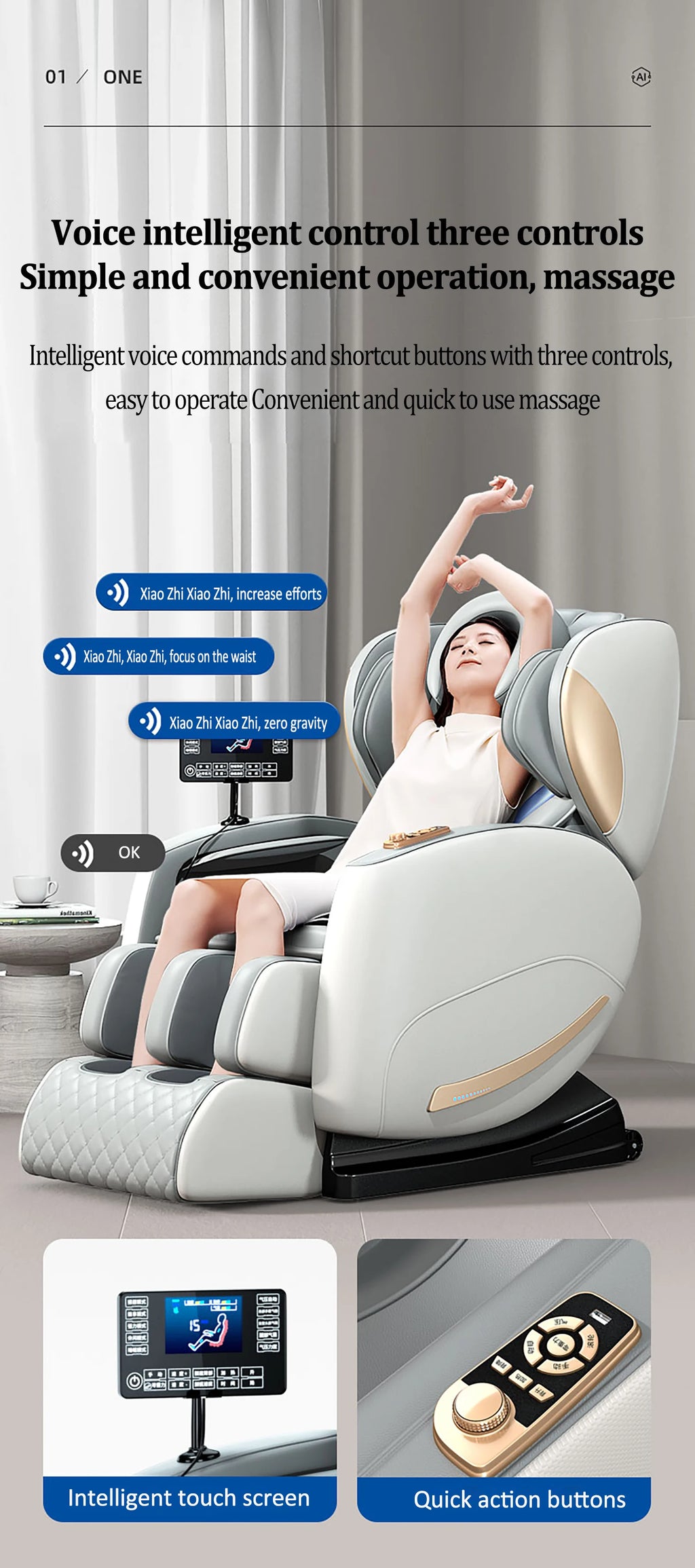 Massage Chair Zero Gravity Recliner with Heat Therapy & Bluetooth Massage Chairs Tidesmit
