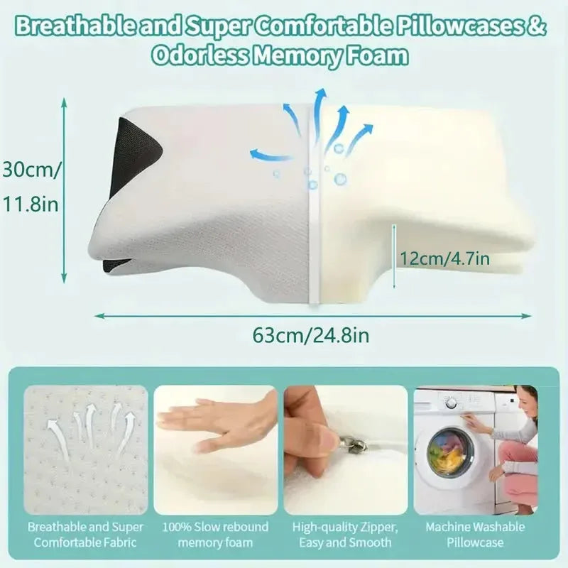 Butterfly Memory Foam Neck Pillow – Ergonomic Orthopedic Cervical Support Back Massage Instrument Tidesmit