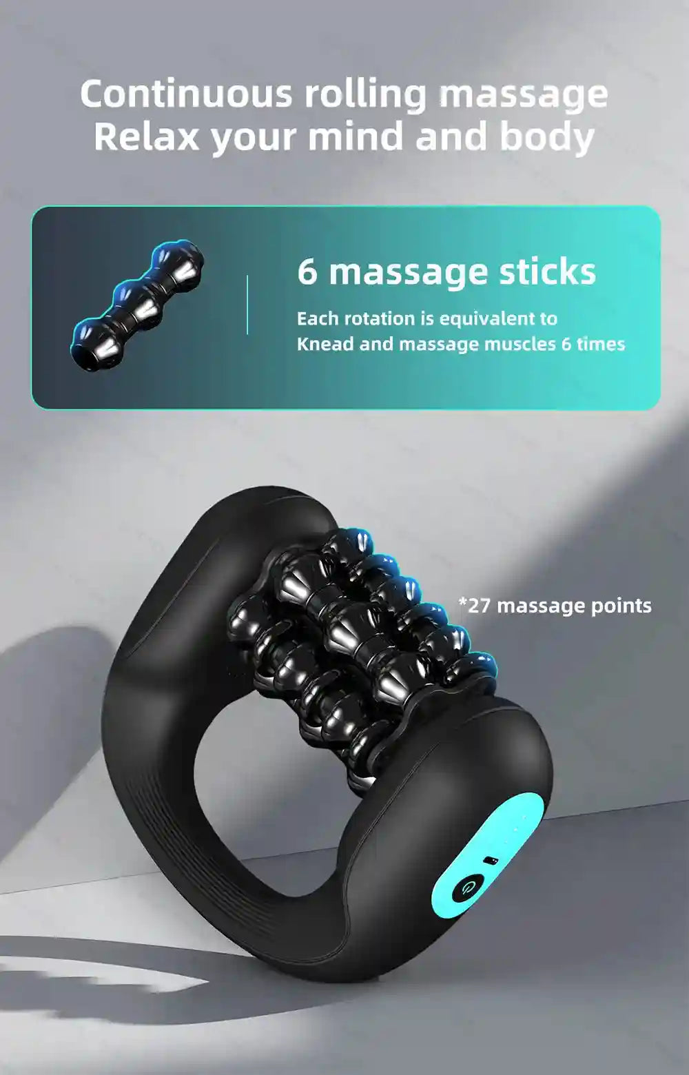 Electric Massager for Muscle Recovery | 3-Speed Portable Tool | Tidesmit Massage Roller Tidesmit