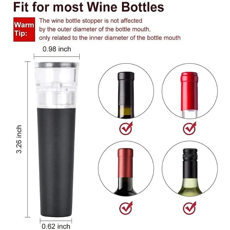 Vacuum Wine Stopper, Reusable Stoppers with Built-in Vacuum Pump Leakproof Wine Bottle Sealer Silicone Caps,Wine Saver