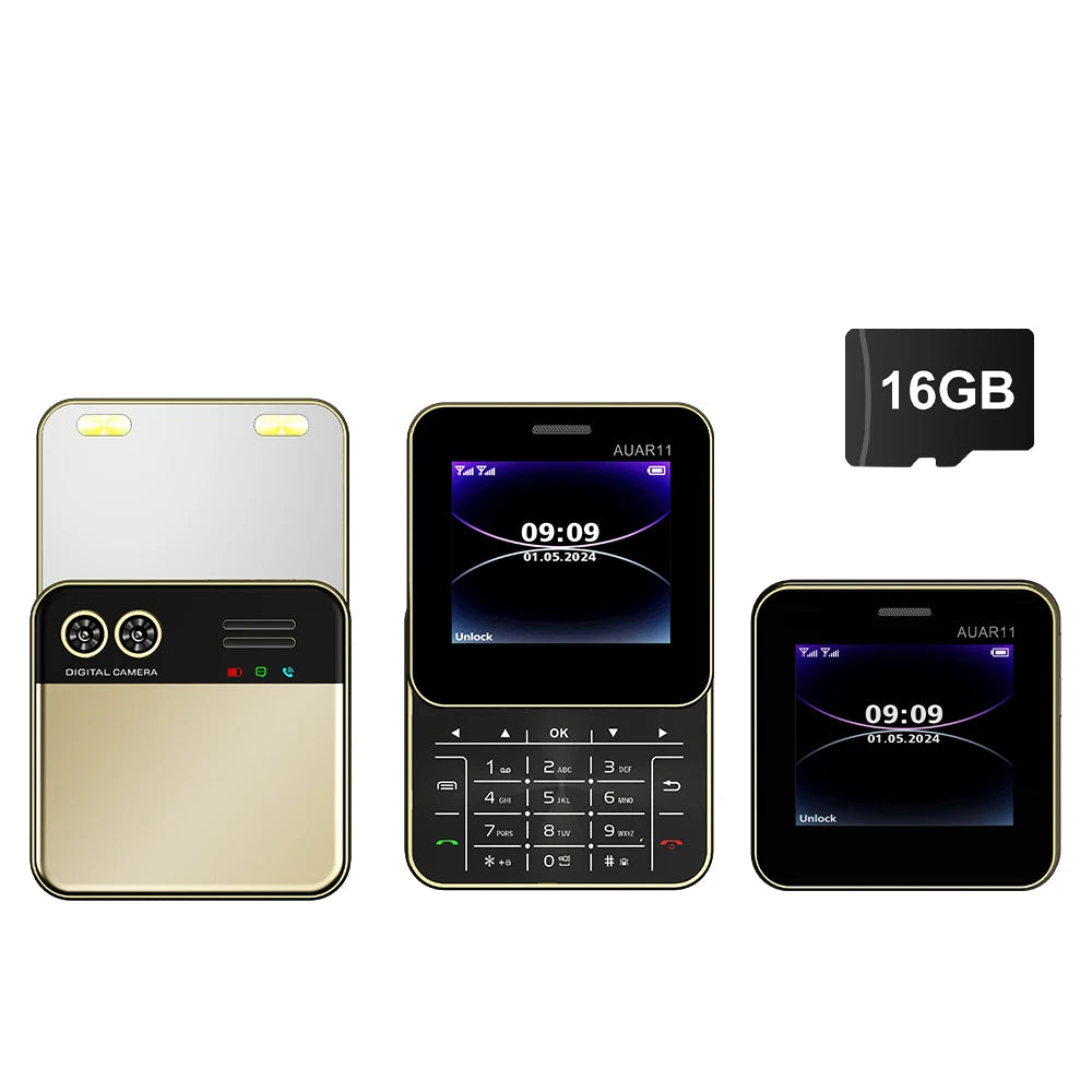 Three mini sliding smartphones with 16GB TF card, rotating screen and physical keypad