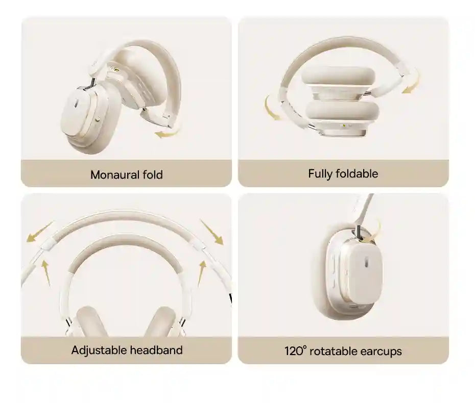 Wireless Headphones with Active Noise Cancellation & 120H Battery Tidesmit