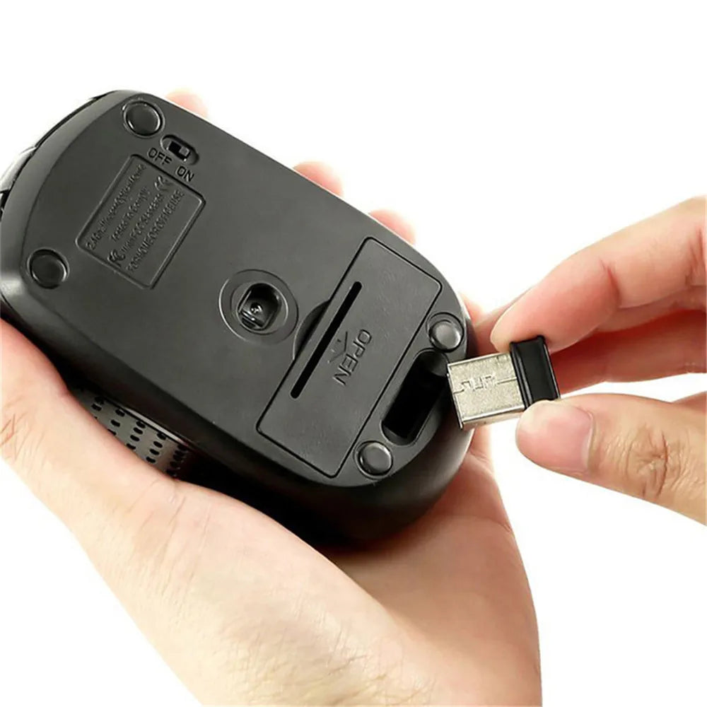 2.4G Wireless Mouse 6 Keys Gaming Mouse Ergonomic Silent Mouse 1600DPI Optical Office Mouse Mice for PC Laptop MacBook Windows