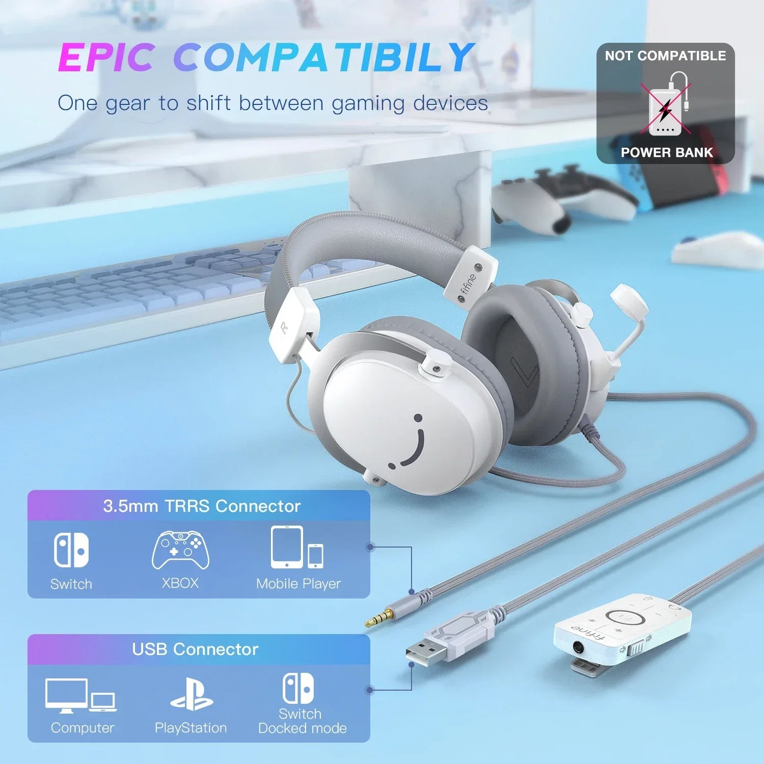 USB Gaming Headset 7.1 Surround Sound - Over-Ear Wired Audio by Tidesmit Tidesmit