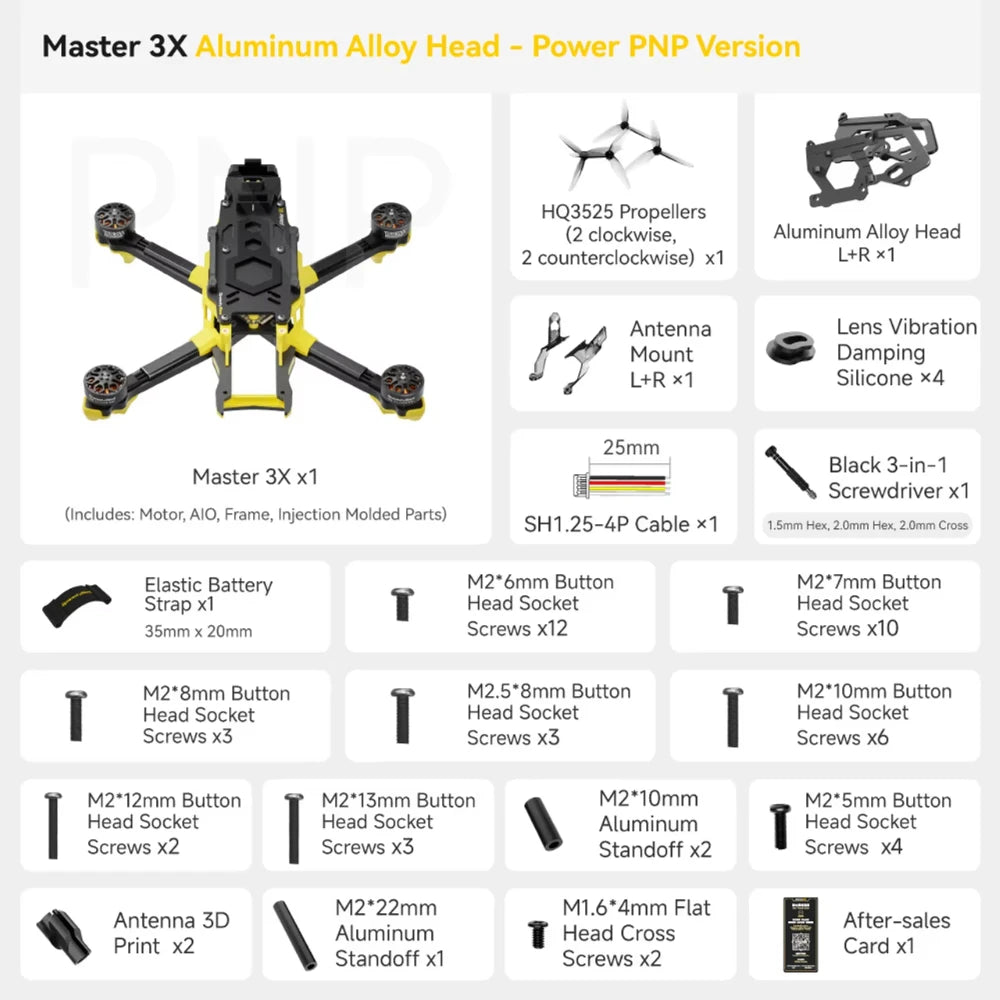 SpeedyBee Master 3X Racing Drone - O4 Pro ELRS Digital FPV Quad PNP Aluminum Head Tidesmit