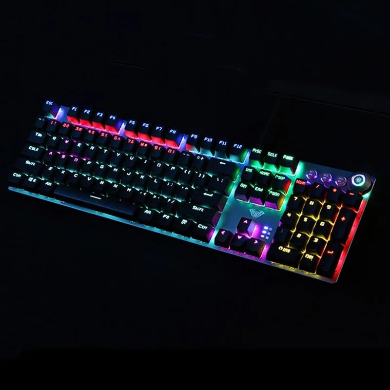 AULA F2058 Mechanical Gaming Keyboard Esports Game Macro Programming Keyboard Wired Mixed Backlight Keyboard for Game Laptop PC