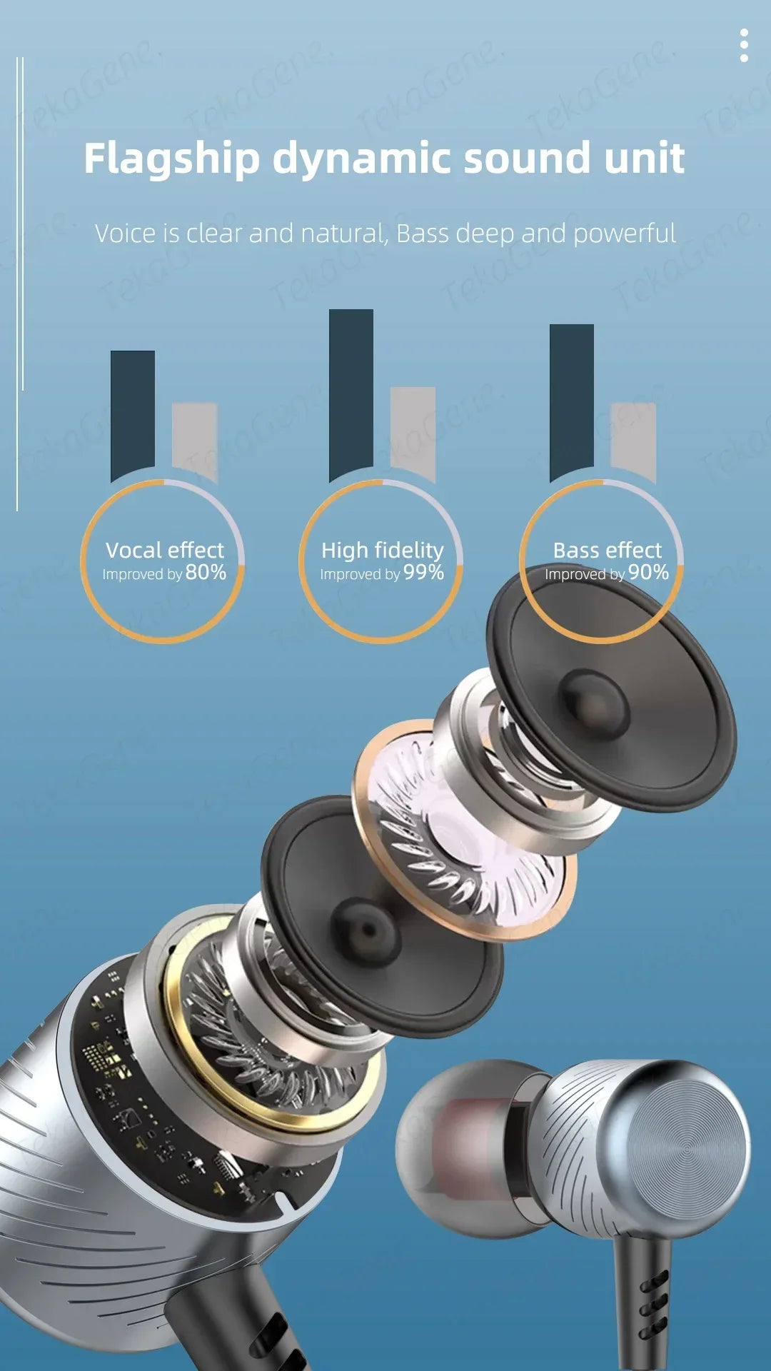 Wired Metal In-Ear Headphones with Mic by Tidesmit - 6 Variants Tidesmit