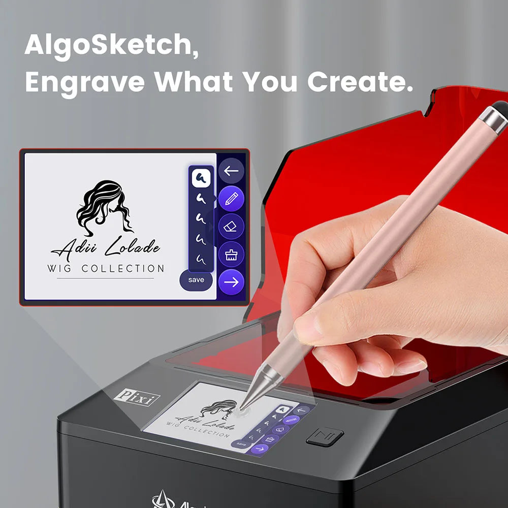 Algolaser PIXI 10W Mini Portable Woodworking Engraving Machine with Rotary Roller High Precision Engraver for DIY Hobby Craft