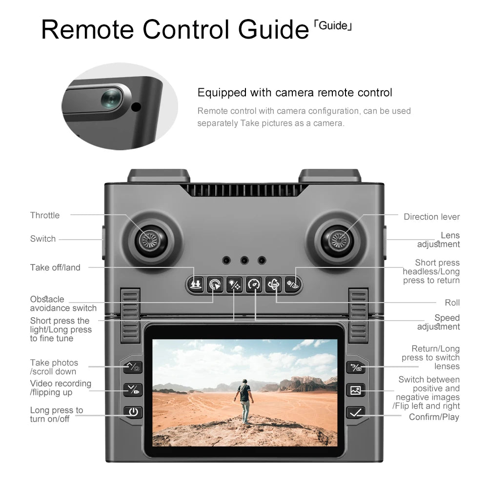 4K Camera Drone with Screen Remote & Triple Battery - M66-1 Tidesmit