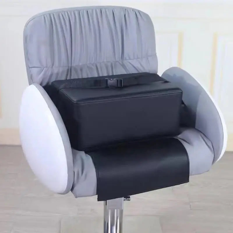 Barber Child Booster Seat - Black PU Leather Kids Salon Stool Massage Chairs Tidesmit