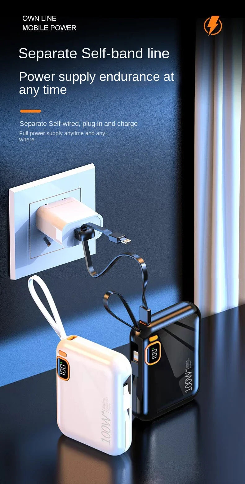 Tidesmit 50000mAh Fast Charging Power Bank with Detachable Cable Tidesmit