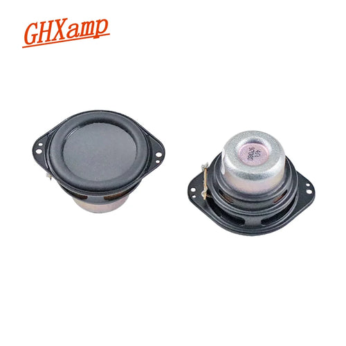 Oval speaker driver pair with black cones and exposed metal magnets