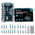 LIBRATON 24PCS Universal Socket & Ratchet T-Handle Screwdriver Bit Set Socket Adapter Magnetic Ratcheting Handle for DIY Repair