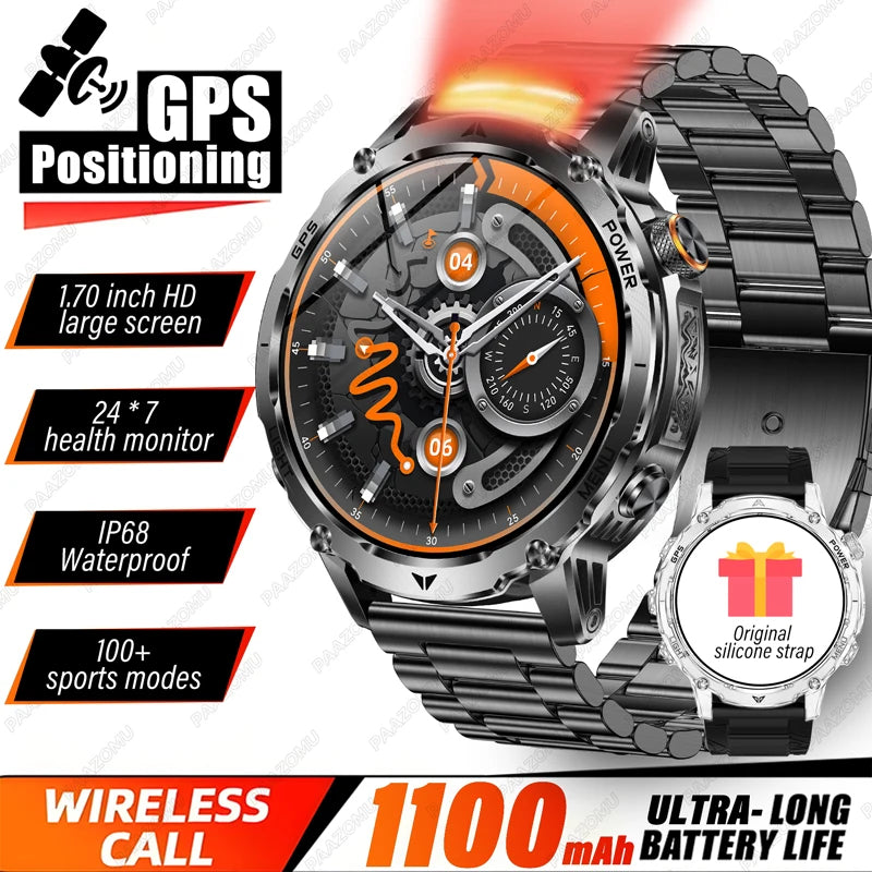 New T-Rex3 Ultra 1100mAh Battery Smart Watches GPS Track Compass IP69K Waterproof Sports Tracker Outdoors Military Smartwatches