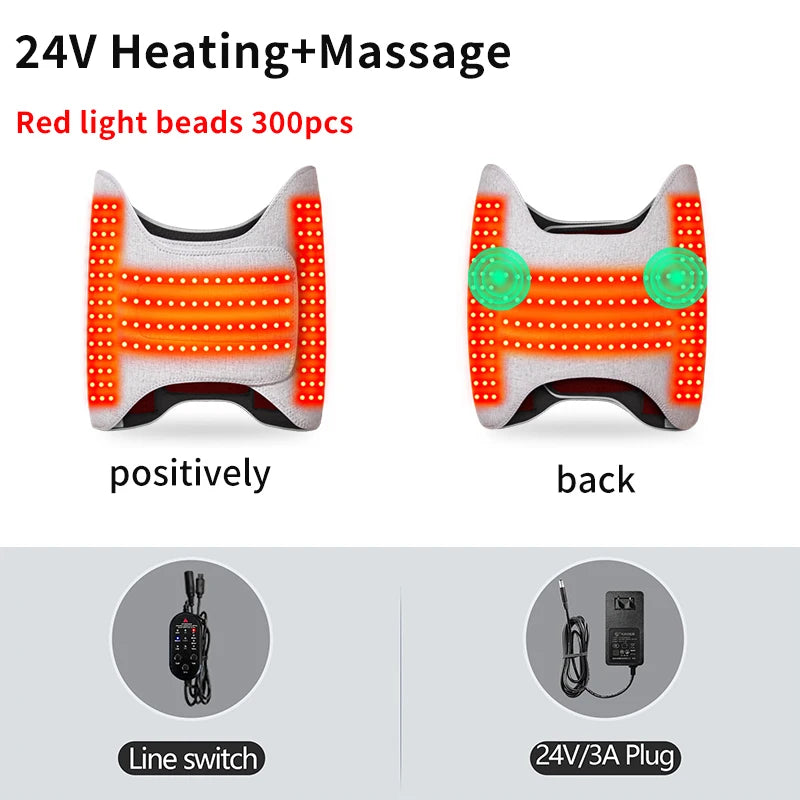 Red Light Heated Hip Wrap - Electric Deep Tissue Massage & Joint Relief Massage Cushion 24V-Massage Tidesmit