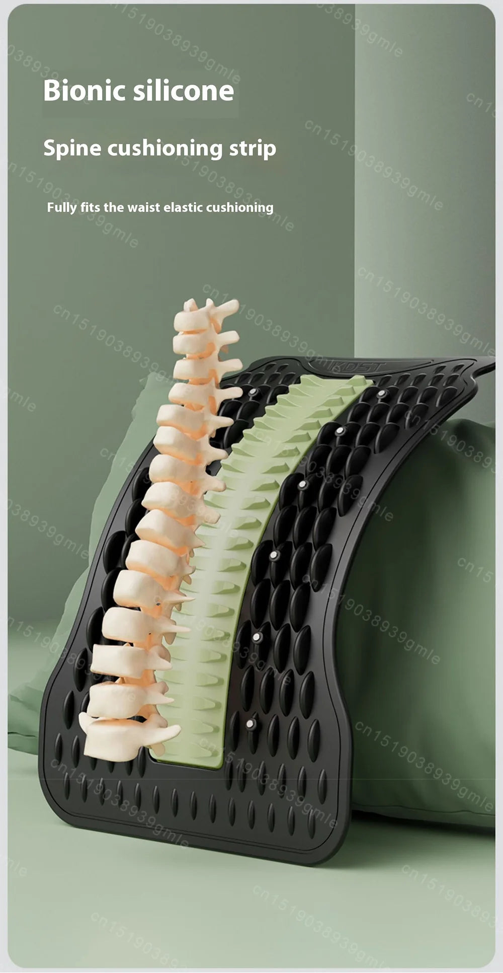 Back Stretcher for Lumbar Pain Relief with 12 Magnetic Acupressure Points Relaxation Treatment Tidesmit