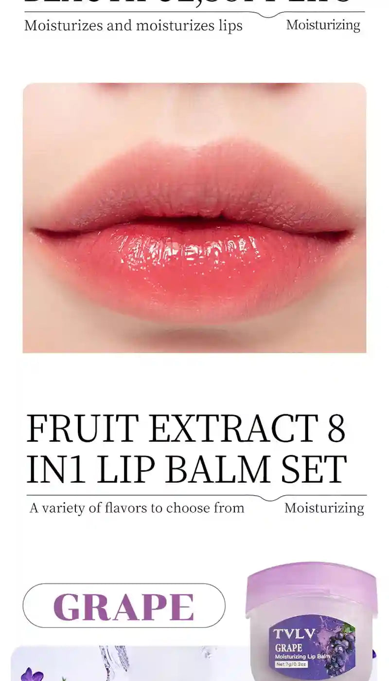 Fruit Lip Balm Set - Moisturizing Lip Care Treatment (8Pcs) Lip Care Tidesmit