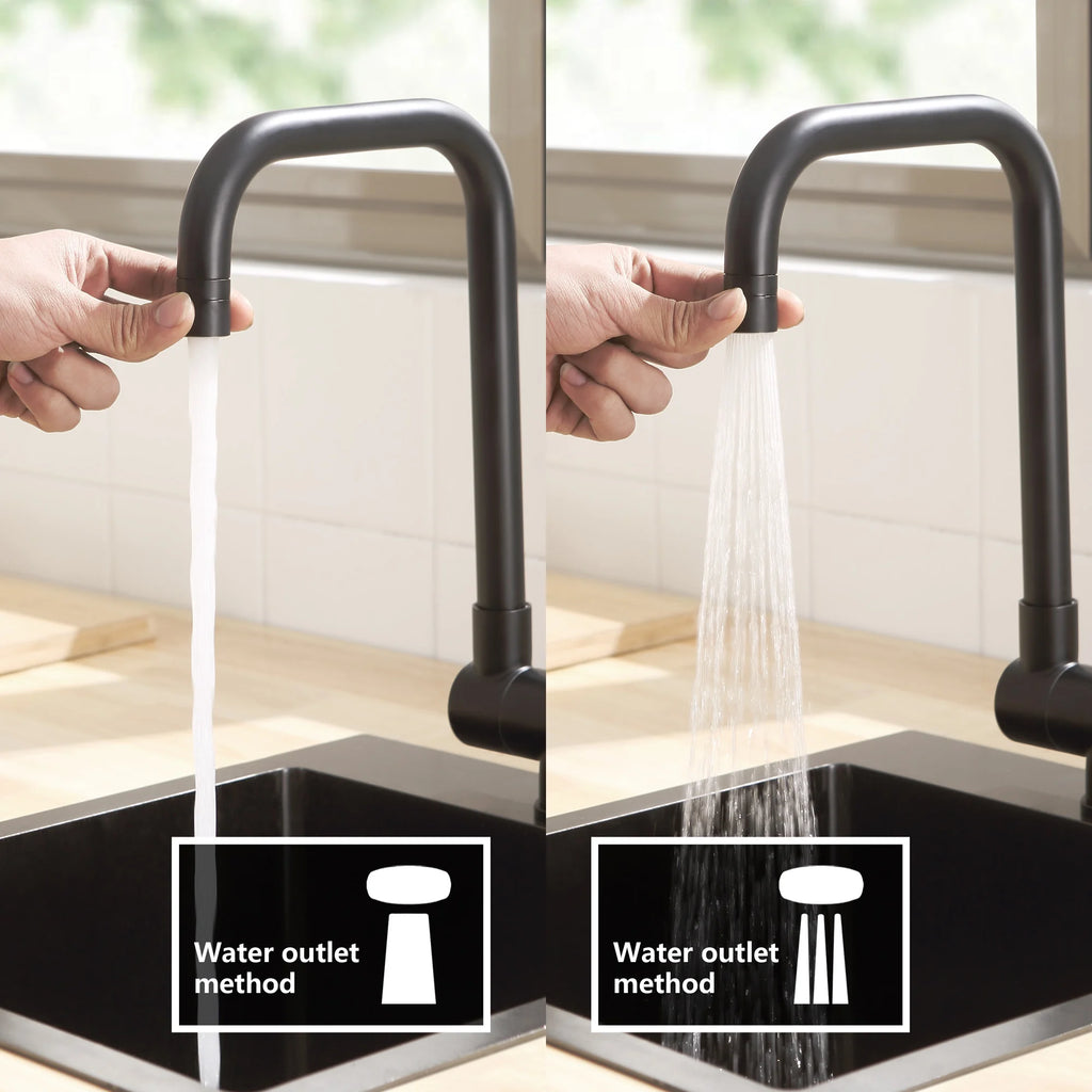 Foldable Kitchen Faucet with 2 Jets, Black 180° Foldable Kitchen Mixer Under the Window, 360° Swivel Foldable Tap, Foldable Mixer