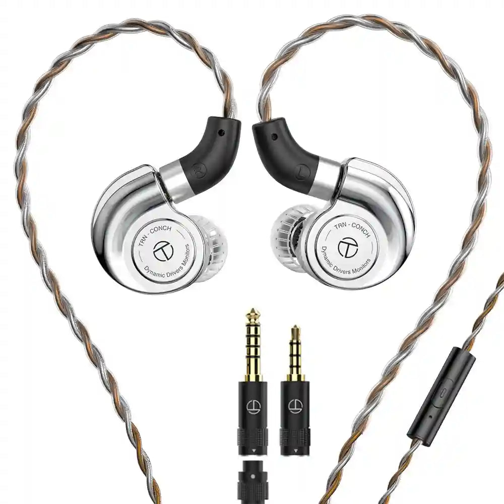 TRN Conch IEMs with DLC Dynamic Driver and Precision Tuning Nozzles 3.5 4.4 mic Tidesmit