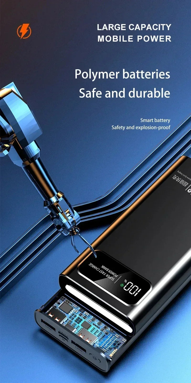 Tidesmit High Capacity Portable Power Bank 200000mAh Fast Charging Tidesmit