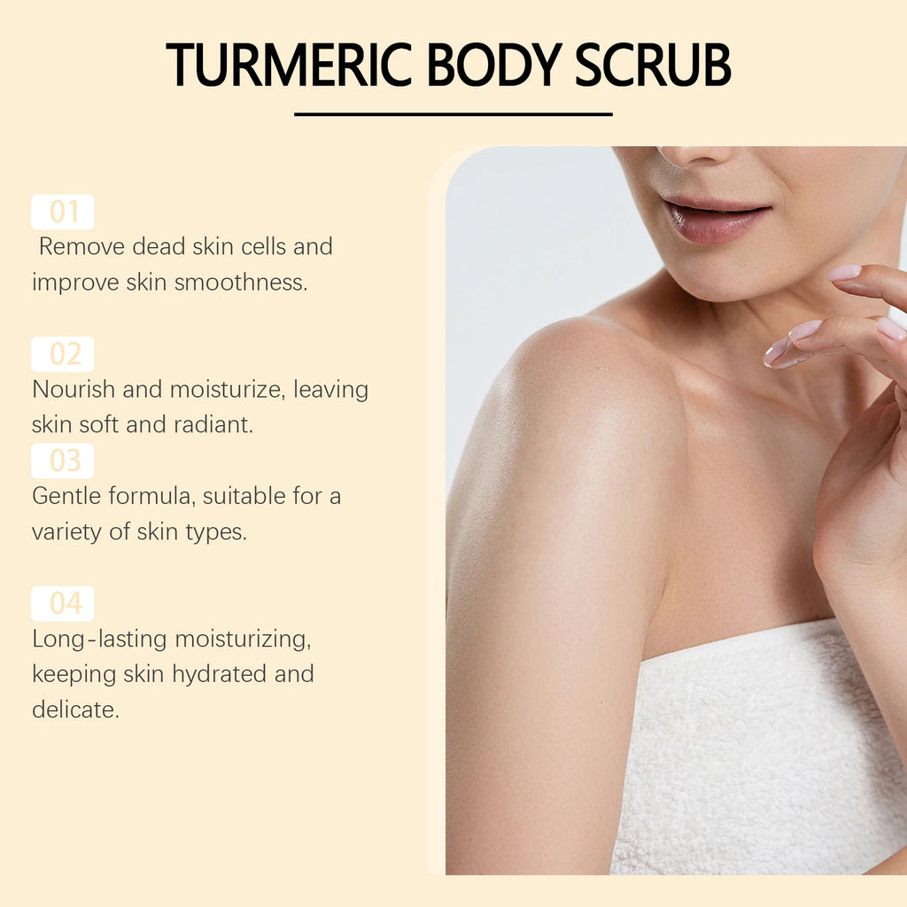 Turmeric Body Scrub for Smooth Skin - Natural Exfoliating Sea Salt 5pcs Scrubs Treatments Tidesmit