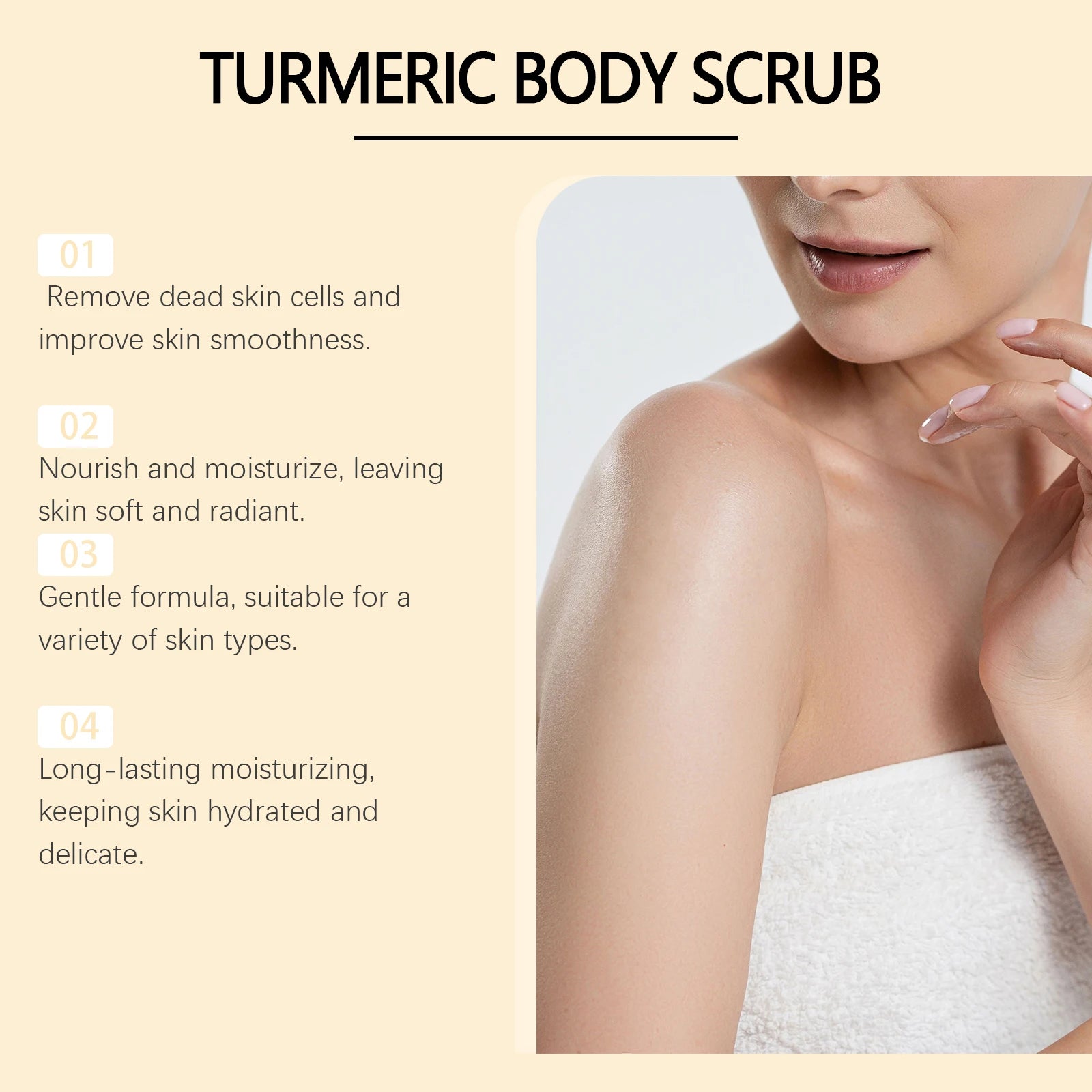 Turmeric Body Scrub for Smooth Skin - Natural Exfoliating Sea Salt 5pcs Scrubs Treatments Tidesmit