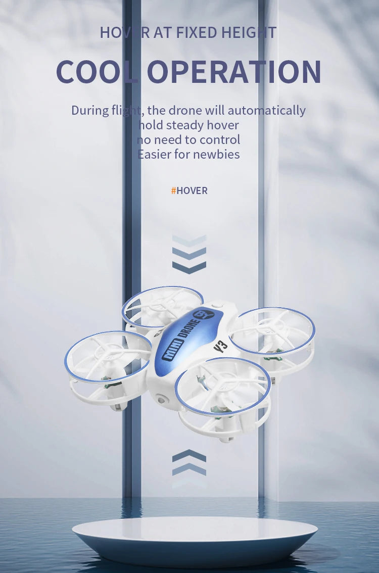 Mini Drone With Lights For Kids - Obstacle Avoidance UFO Quadcopter Tidesmit