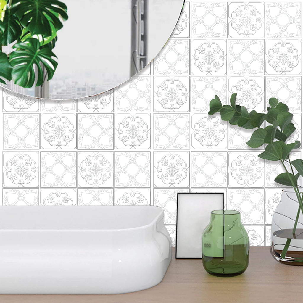 5/10Pcs Peel and Stick Tile Backsplash Thicker Design Marble Tiles 12"X12" Stick on Backsplash Self Adhesive Tiles for Any Room