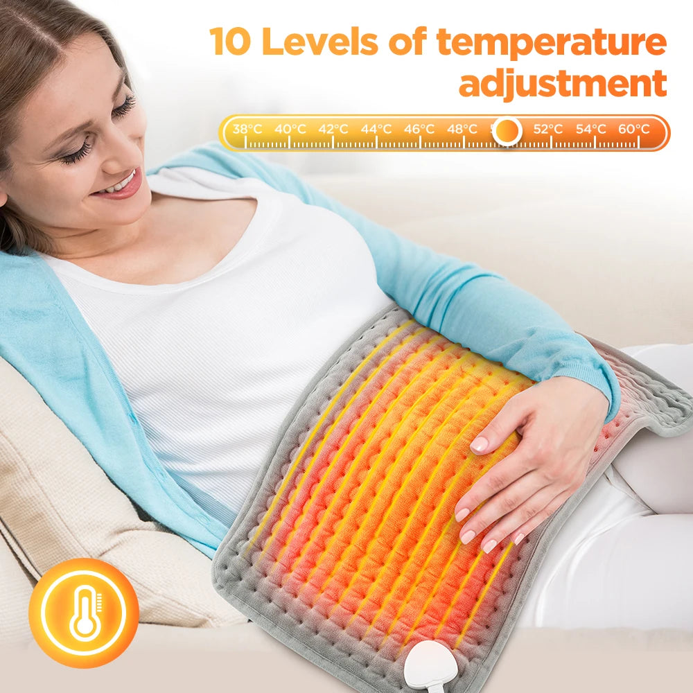 Electric Heating Pad for Pain Relief 60x30cm - Washable Wellness Tool Relaxation Treatment Tidesmit