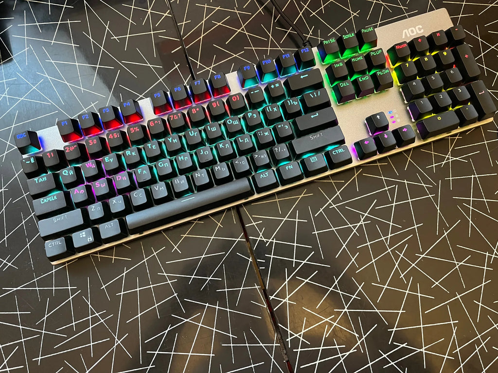 GK410 104 Keys Metal Panel Mechanical Keyboard RGB Light green black tea axis esports full non-impact game computer keyboard