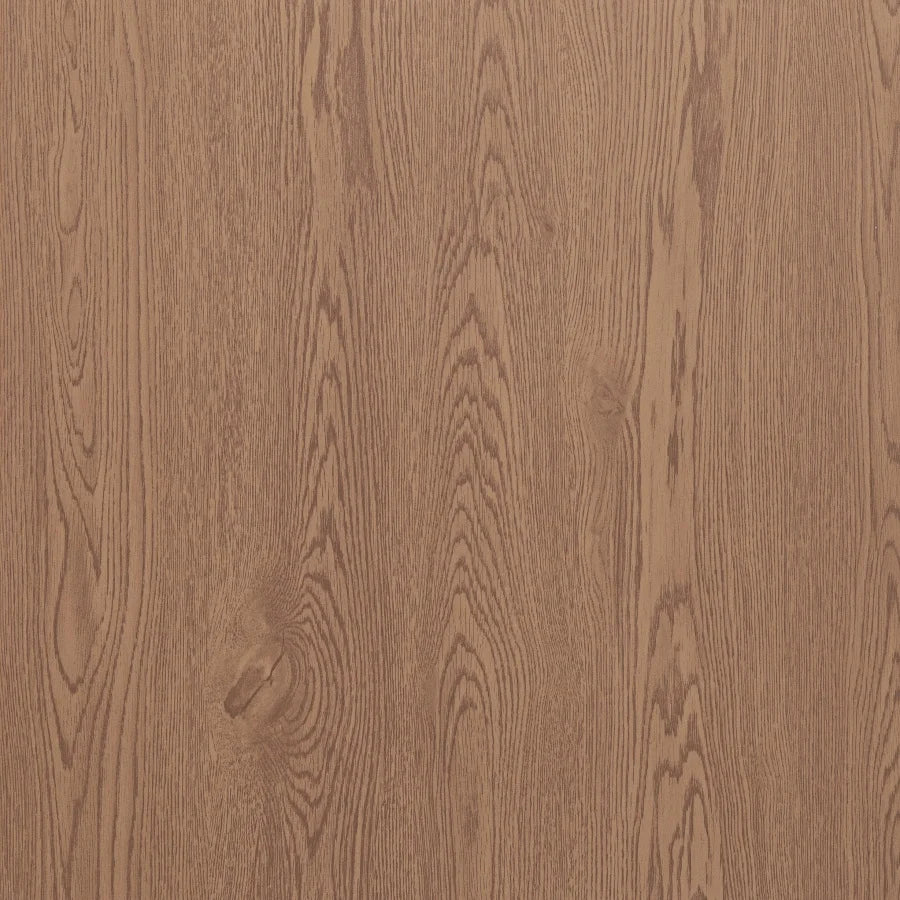 Self-adhesive wood-grain backsplash tile, medium tan-brown with wavy plank grain