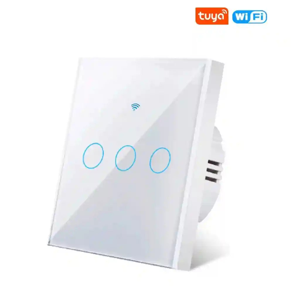 WiFi Smart Light Switch No Neutral Wire - 1, 2, or 3 Gang Options white 3 gang Tidesmit