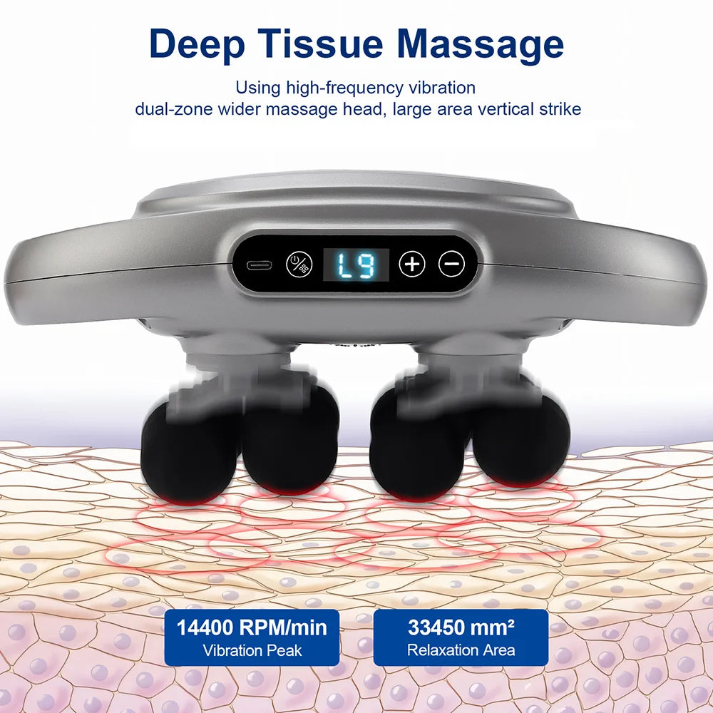 Deep Tissue Muscle Massage Gun | 12-Head Percussive Recovery Device Relaxation Treatment Tidesmit