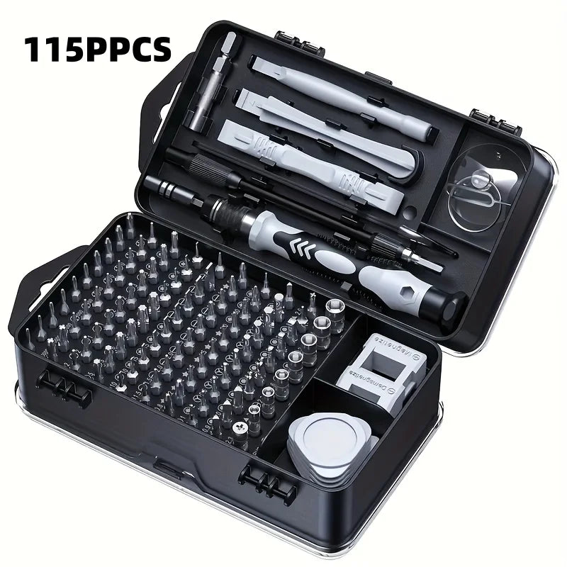 115 In 1 Precision Magnetic Screwdriver Set Electronics Repair Tool Kit For Phone Laptop Game Console Watch