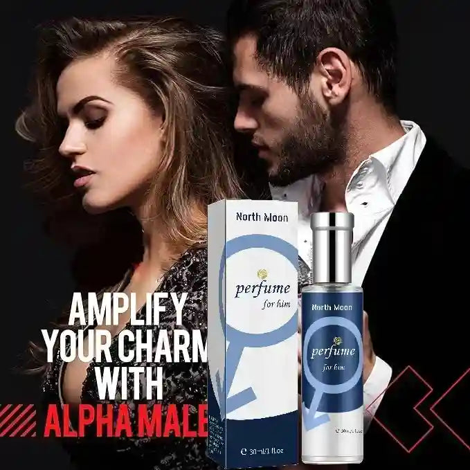 North Moon pheromone cologne for men, 30ml cylinder bottle, long-lasting romantic scent for confident dating.