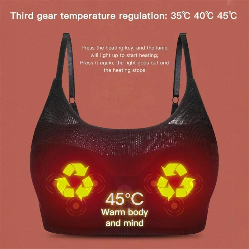 Electric Breast Massager with Heat and Vibration - Black Tidesmit Massage Chairs Tidesmit