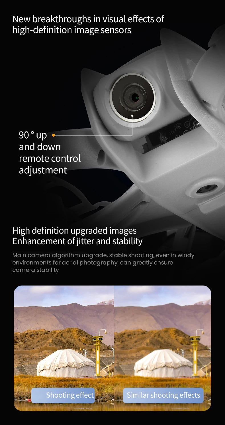 Foldable Camera Drone with HD FPV and Obstacle Avoidance - Gray Tidesmit