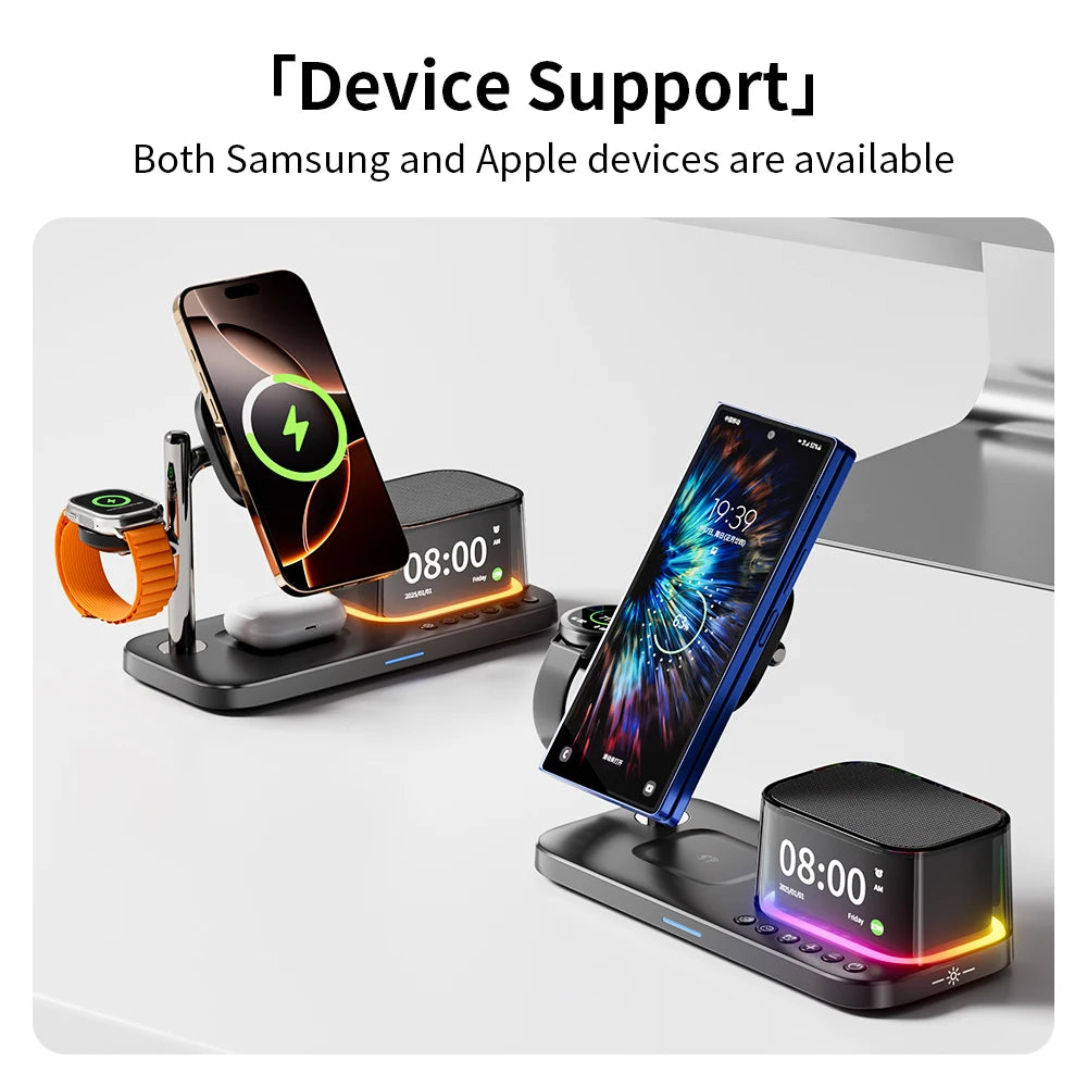 5-in-1 Magnetic Wireless Charger Stand with Speaker - 25W Qi2 Certified Tidesmit