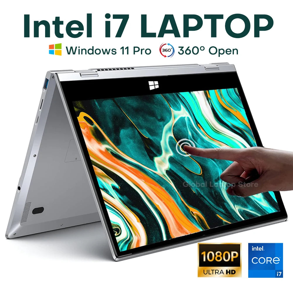 11.6 inch  2 in 1 Touch Screen Notebook Intel Core i7-8500Y Windows 11 Pro Tablet PC Computers 8GB RAM 512GB SSD Study Laptop