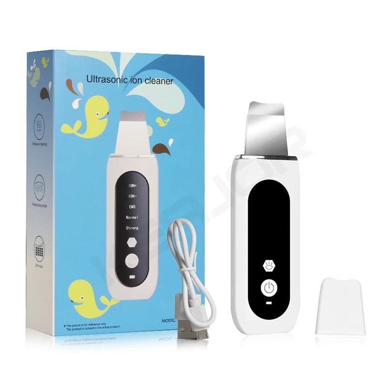 Ultrasonic Skin Scrubber | Professional Facial Cleansing Tool Scrubs Treatments white Tidesmit