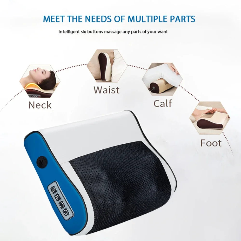 Shiatsu Neck and Back Massager with Heat for Deep Tissue Pain Relief Massage Cushion Tidesmit