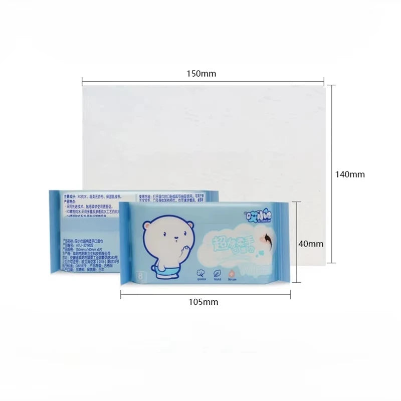 Super Mini Wet Wipes 64pcs Disposable Portable Small Package Extraction Hand And Mouth Cleaning Wipes Home School Supplies