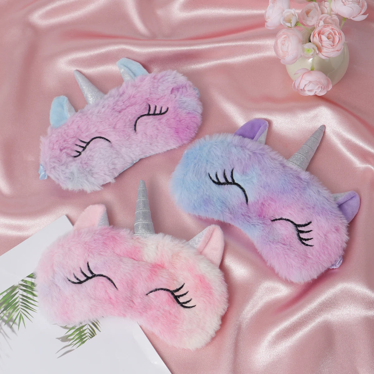 1pc/3pcs/5pcs-Cartoon Unicorn Party Anime Sleeping Mask Kids Gift Cute Blindfolds Travel Sleep Eye Band Shade Rest Eyepatch