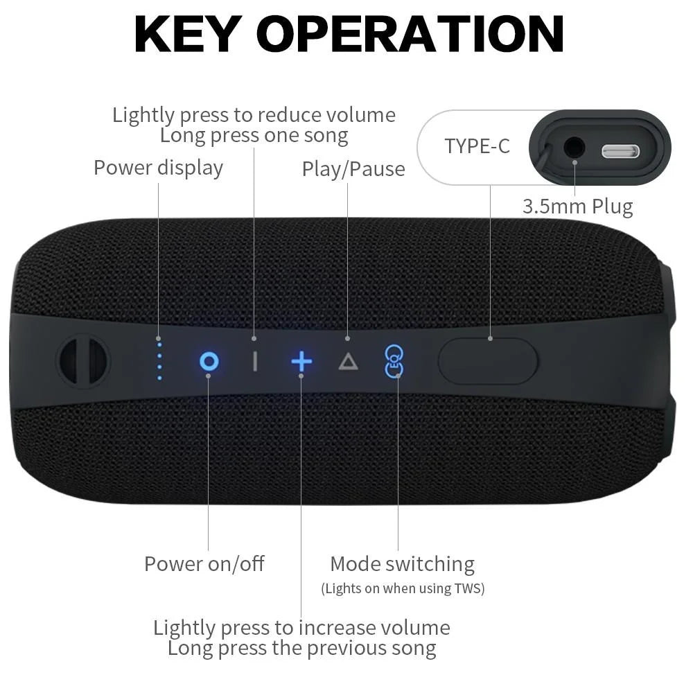 Mini TWS Bluetooth Speaker True Wireless Stereo RGB LED Portable Bass Speaker Cyberpunk Style for Home Outdoor PC Gaming Party Waterproof Deep Bass 360 Degree Sound Built in Mic Hands Free Calling Bluetooth 5 0 USB Charging L