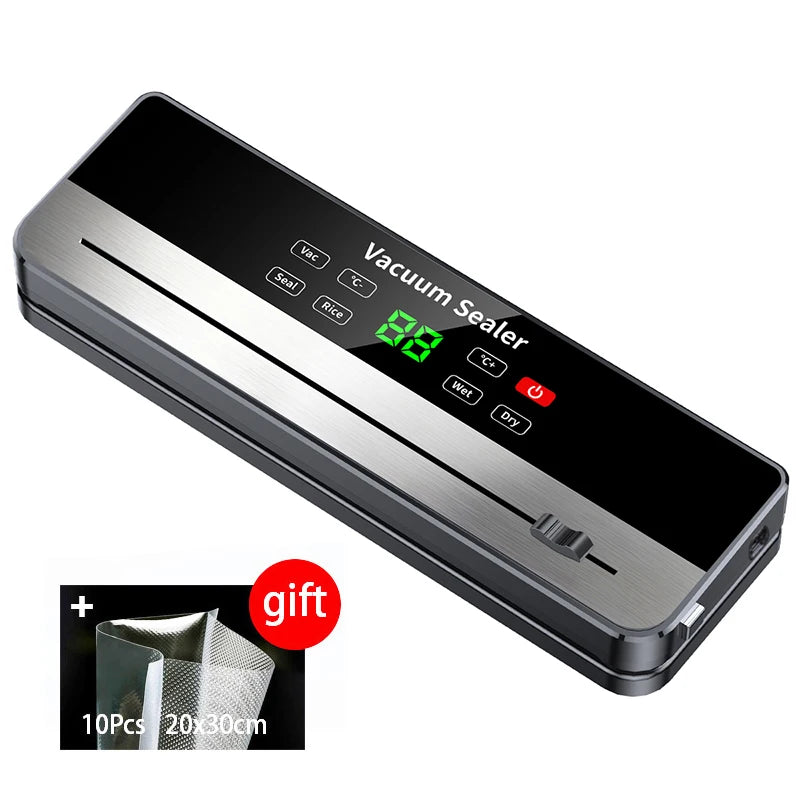 Portable Vacuum Sealer with Strong Suction & USB Wireless Charging | Dry/Wet Food Sealing for Kitchen