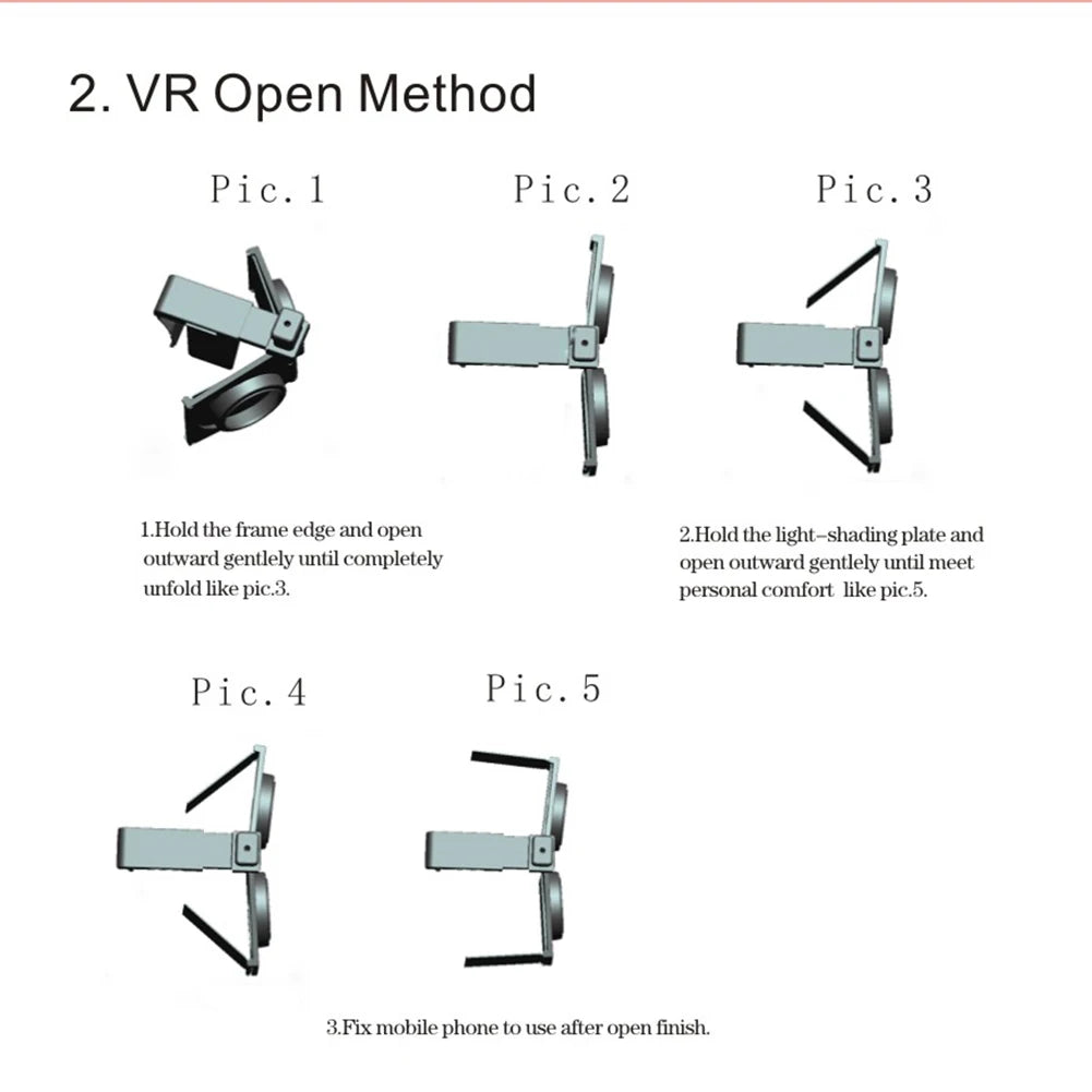 Foldable VR Headset for Smartphones - Lightweight 3D Virtual Reality Glasses Tidesmit