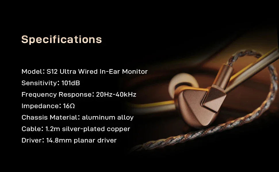Planar Magnetic IEMs 14.8mm Driver Hi-Fi Earphones by Tidesmit Tidesmit